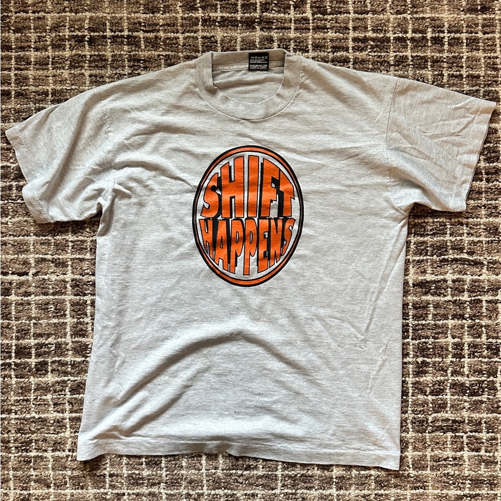 Vintage 1990 “Shift Happens” Fruit of the Loom Made In USA Single Stitch T-Shirt
